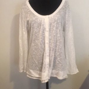 White lightweight double hemmed cardi!